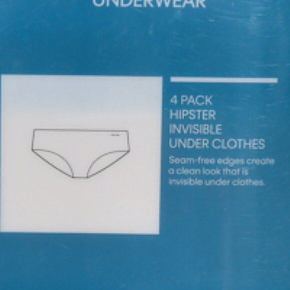 CALVIN KLEIN UNDERWEAR WOMEN HIPSTER INVISIBLE UNDER CLOTHES 4 PACK Size : M - Picture 5 of 5